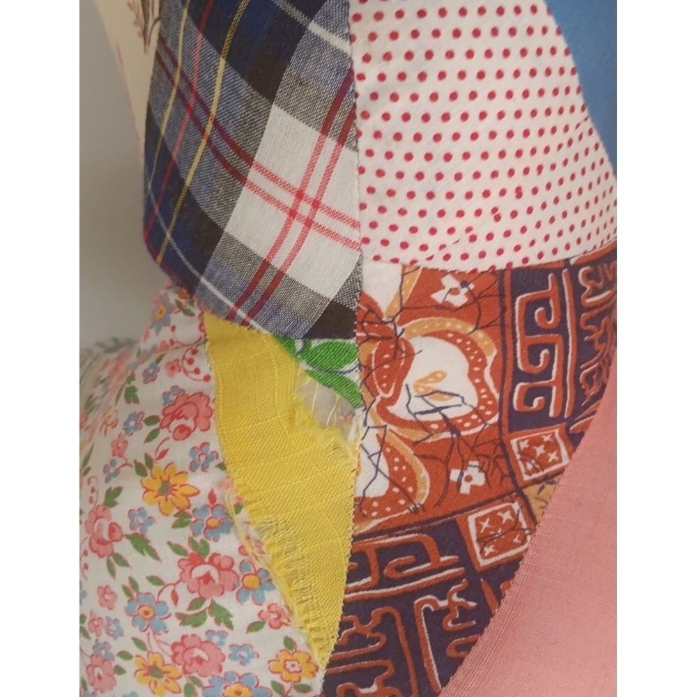 Stuffed Quilted Bear‎ Cottagecore Patchwork Plush Handsewn Button Eyes Nose 15" - Picture 6 of 6